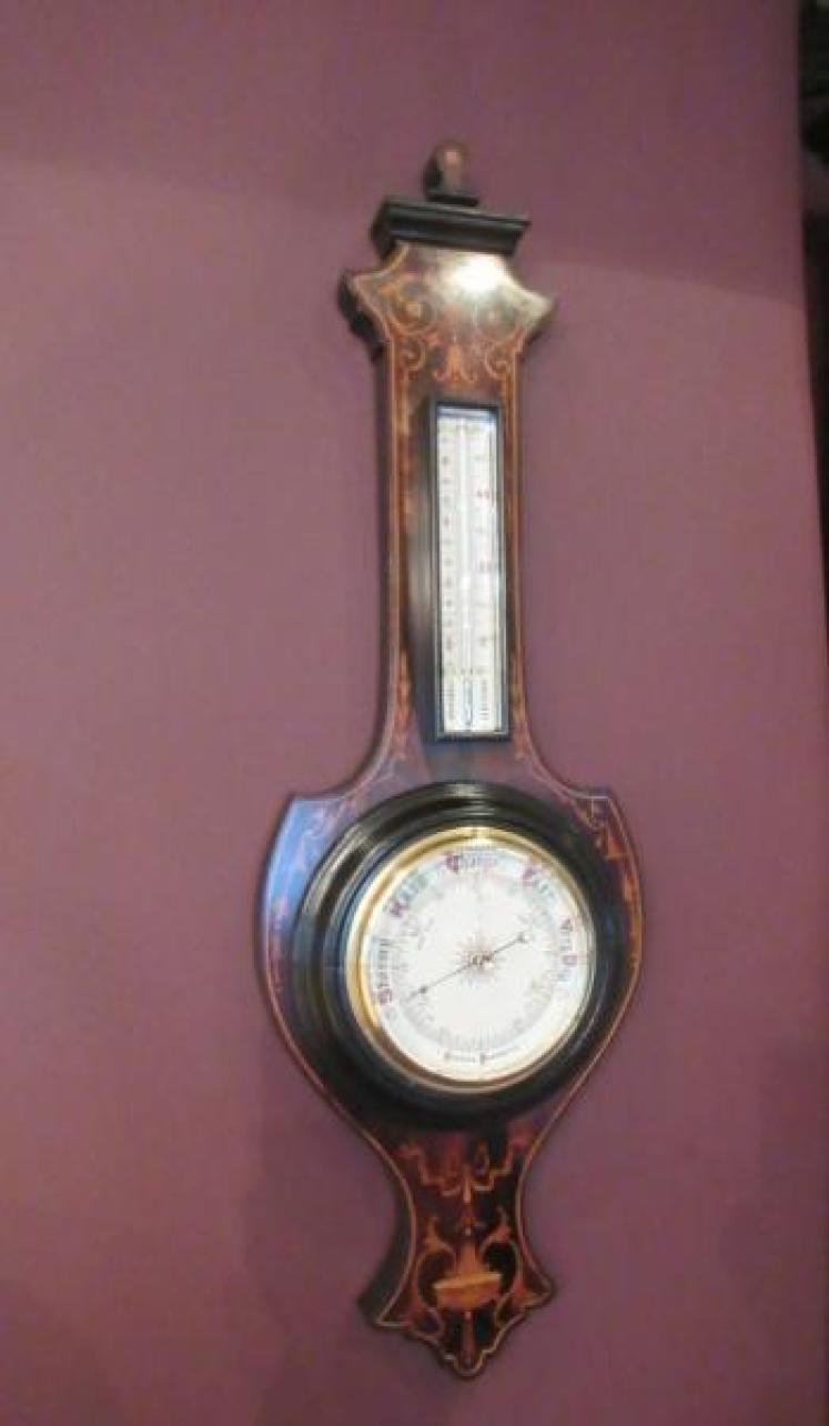 Top Quality Antique Rosewood Inlaid Banjo Barometer - Image 1