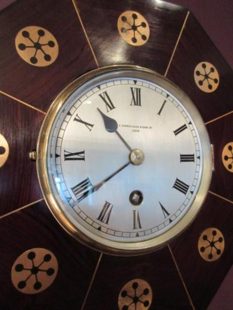 19th Century Rosewood Inlaid Library Wall Clock - Image 2