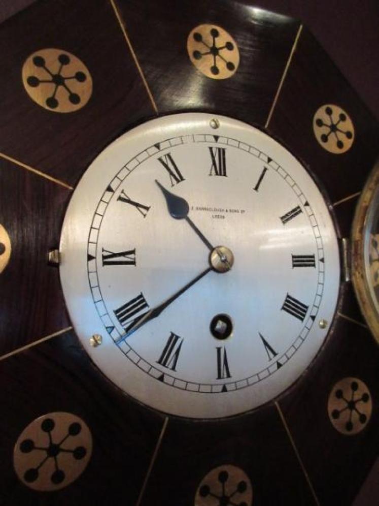 19th Century Rosewood Inlaid Library Wall Clock - Image 4