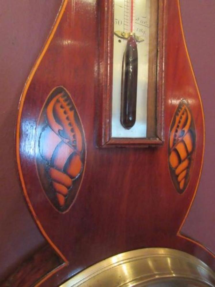 George III Period Sheraton Inlaid Banjo Barometer - Image 3