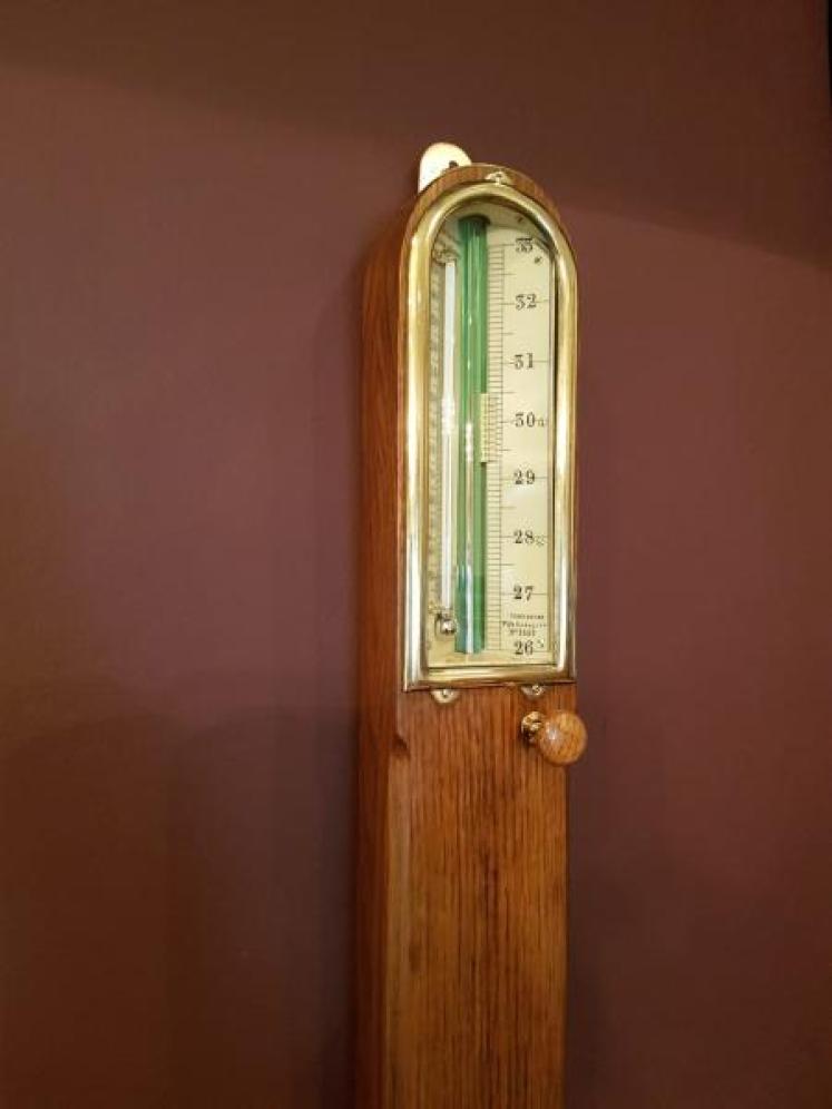 Rare Victorian Oak Miners Stick Barometer - Image 2
