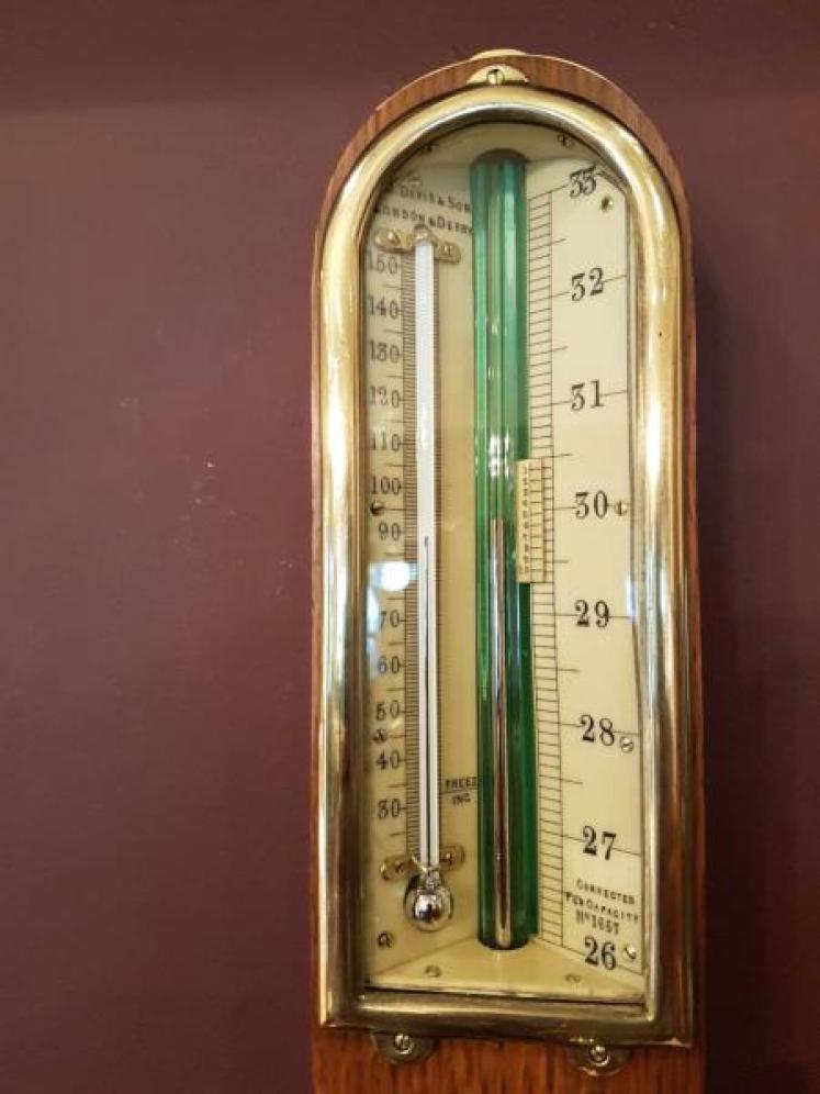 Rare Victorian Oak Miners Stick Barometer - Image 4