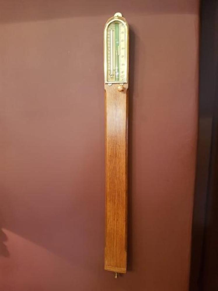 Rare Victorian Oak Miners Stick Barometer - Image 5