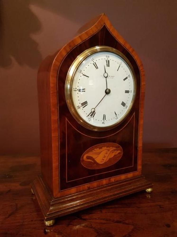 Fine Quality Sheraton Inlaid Edwardian Mantle Clock - Image 5