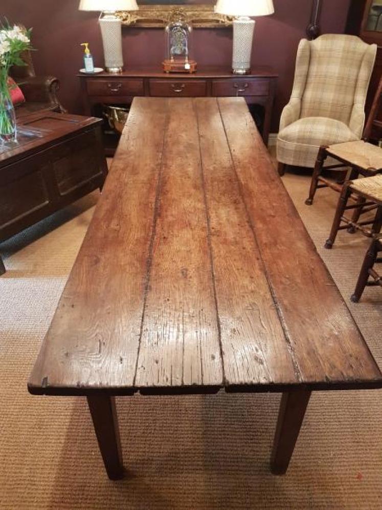 Antique George III English Oak Farmhouse Table - Image 1