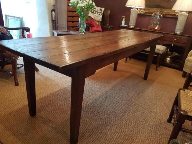 Antique George III English Oak Farmhouse Table - Image 3