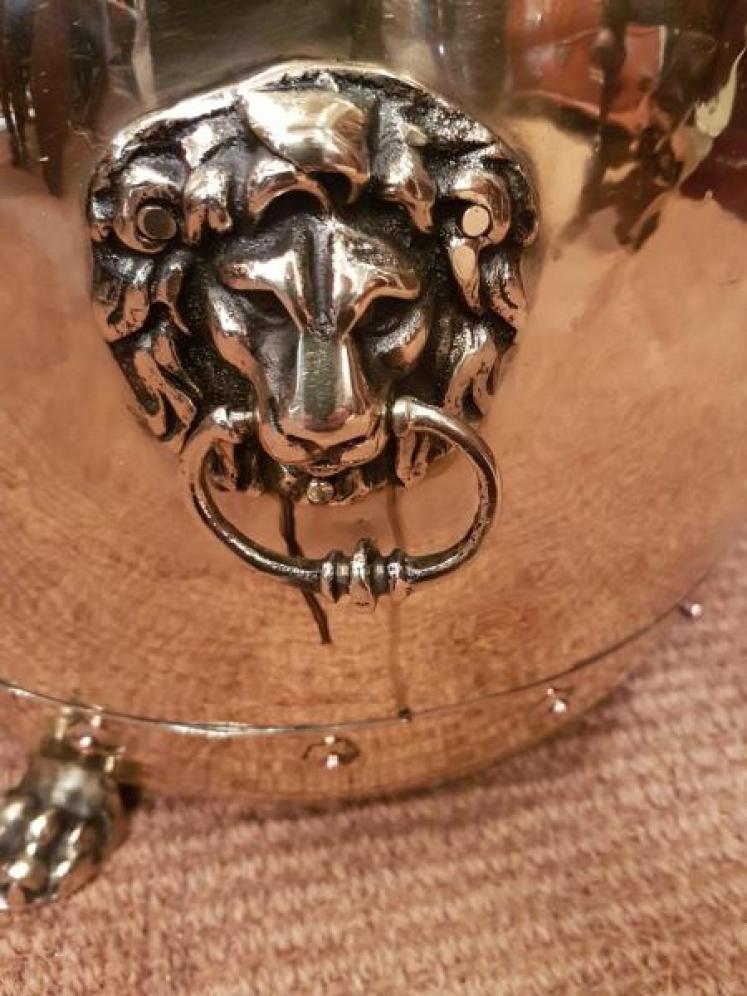 Quality Victorian Brass Log Bin or Planter - Image 3