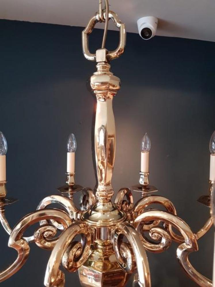 Top Quality Edwardian Eight  Arm Cast Bronze Chandelier - Image 3