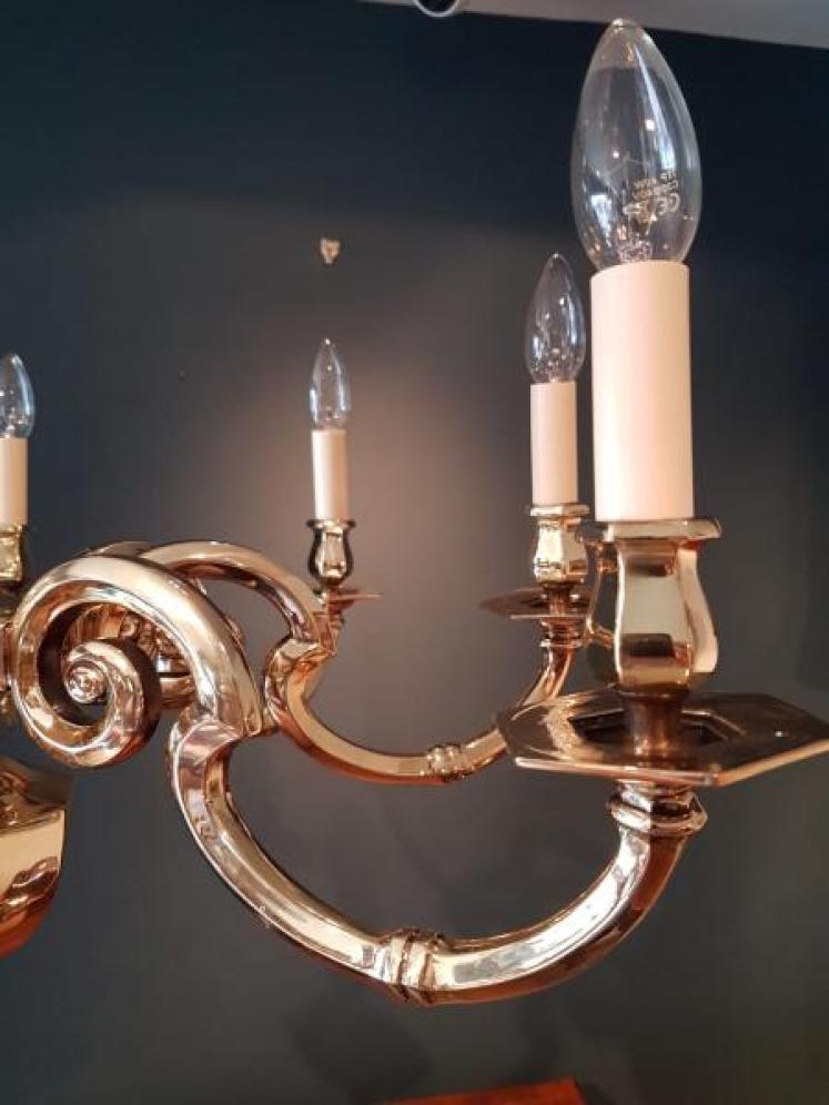 Top Quality Edwardian Eight  Arm Cast Bronze Chandelier - Image 4
