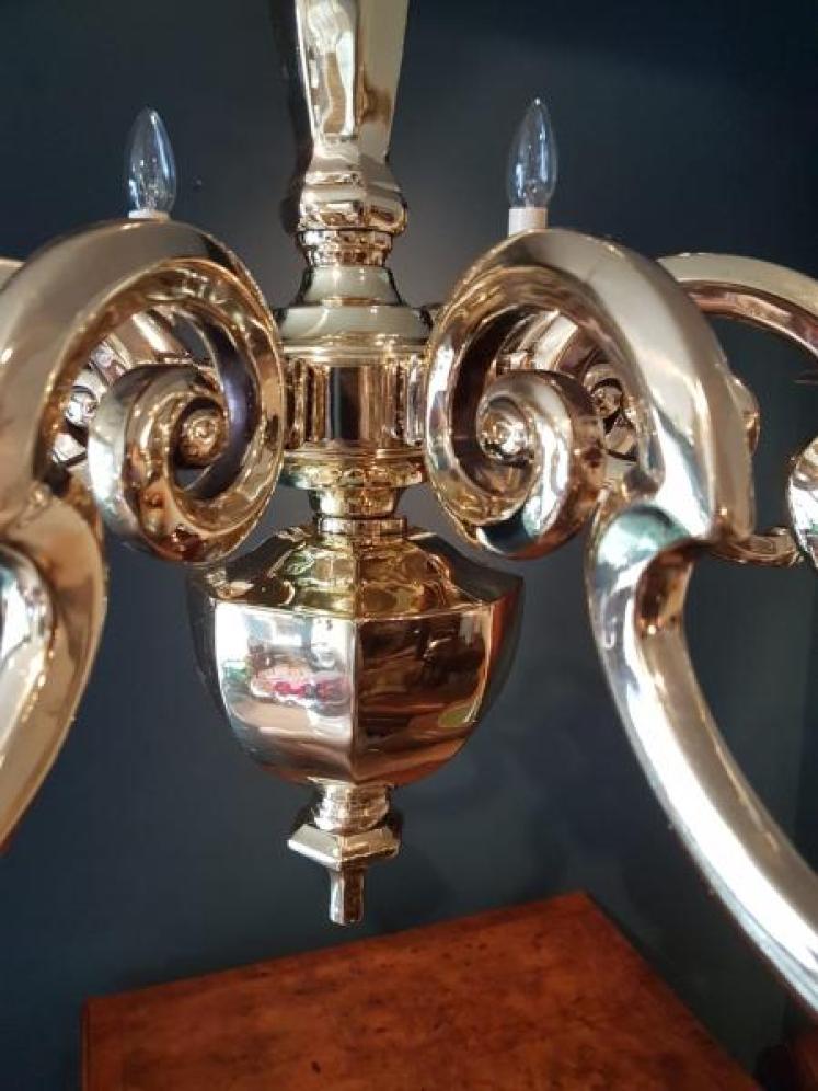 Top Quality Edwardian Eight  Arm Cast Bronze Chandelier - Image 5