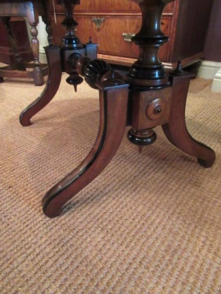 Antique Figured Walnut Shaped Top Coffee Table - Image 4