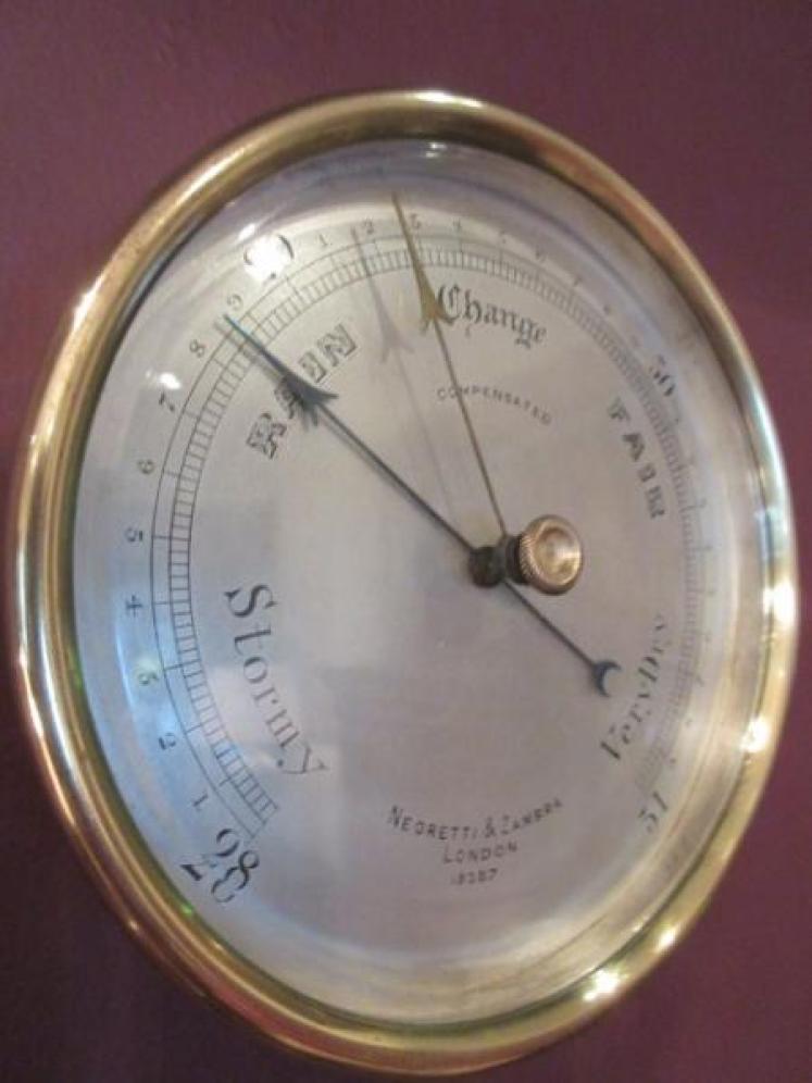 Antique Negretti & Zambra Polished Brass Marine Barometer - Image 2