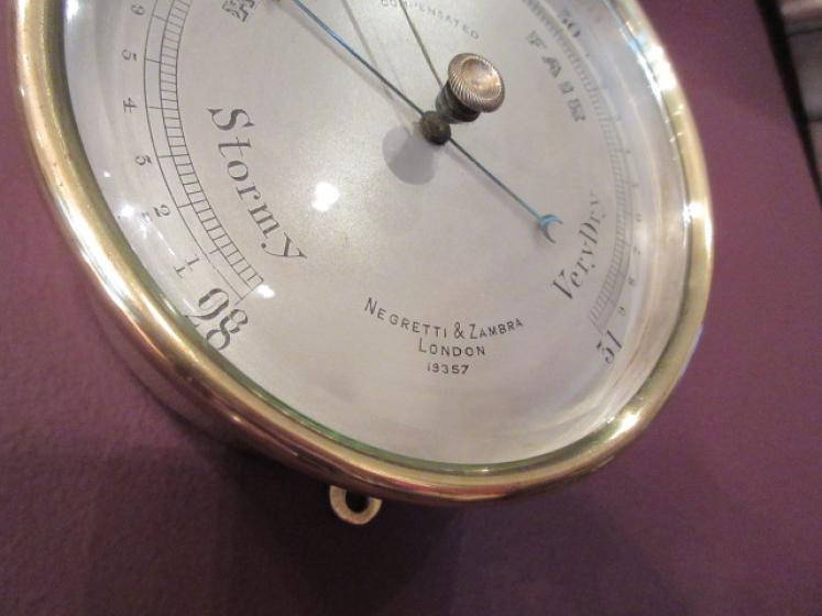 Antique Negretti & Zambra Polished Brass Marine Barometer - Image 4