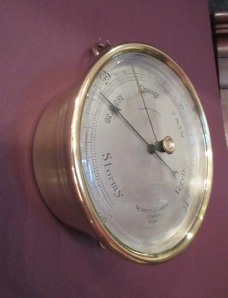 Antique Negretti & Zambra Polished Brass Marine Barometer - Image 5