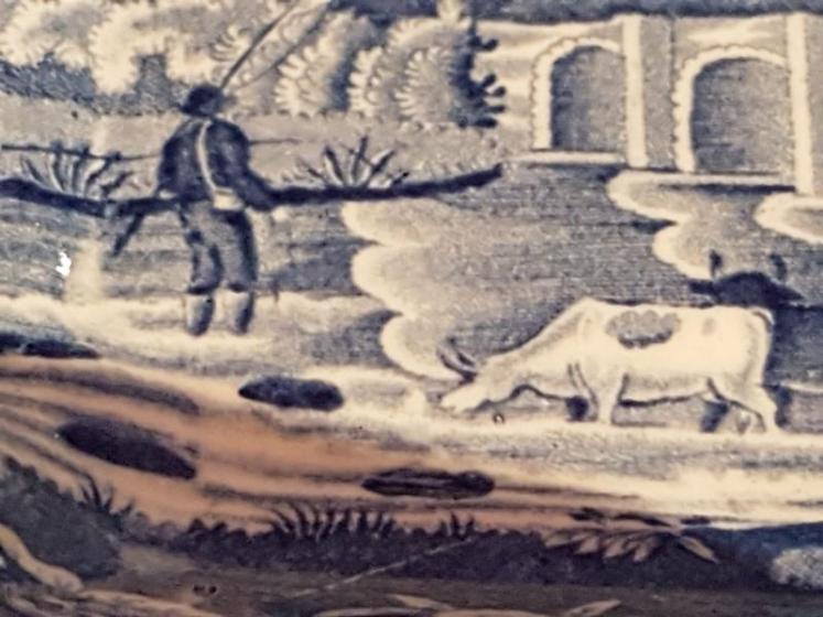 Early 19th Century Blue and White Transfer Print Pickle Dish - Image 3
