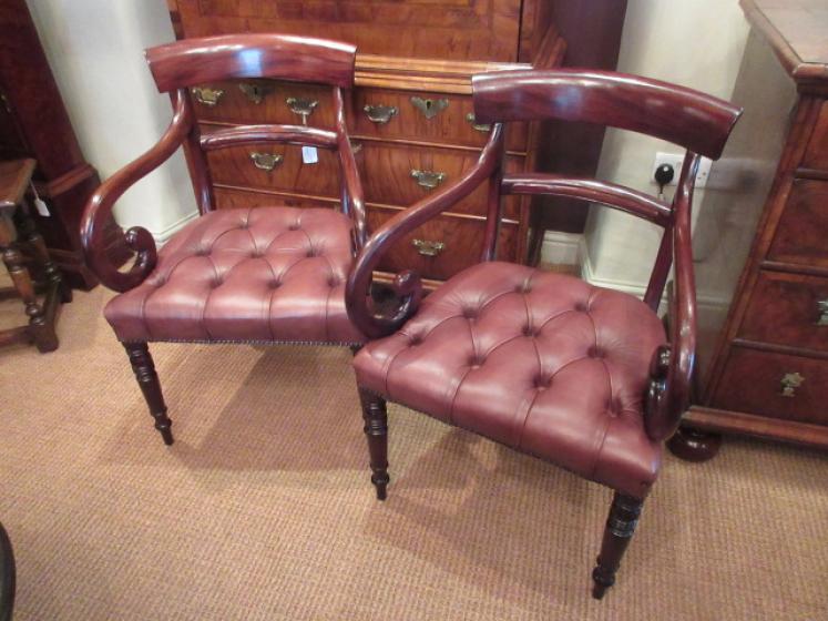Pair of Regency Antique Mahogany Carver Armchairs - Image 1