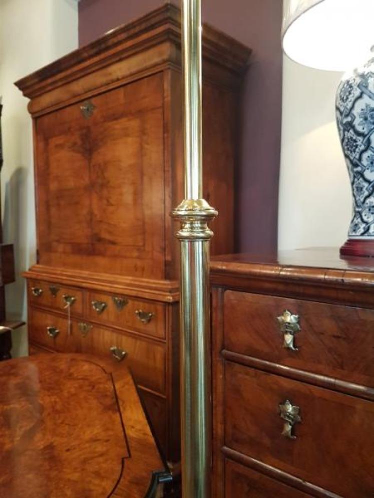 Antique Art Nouveau Solid Brass Rise and Fall Lamp Standard - Image 2