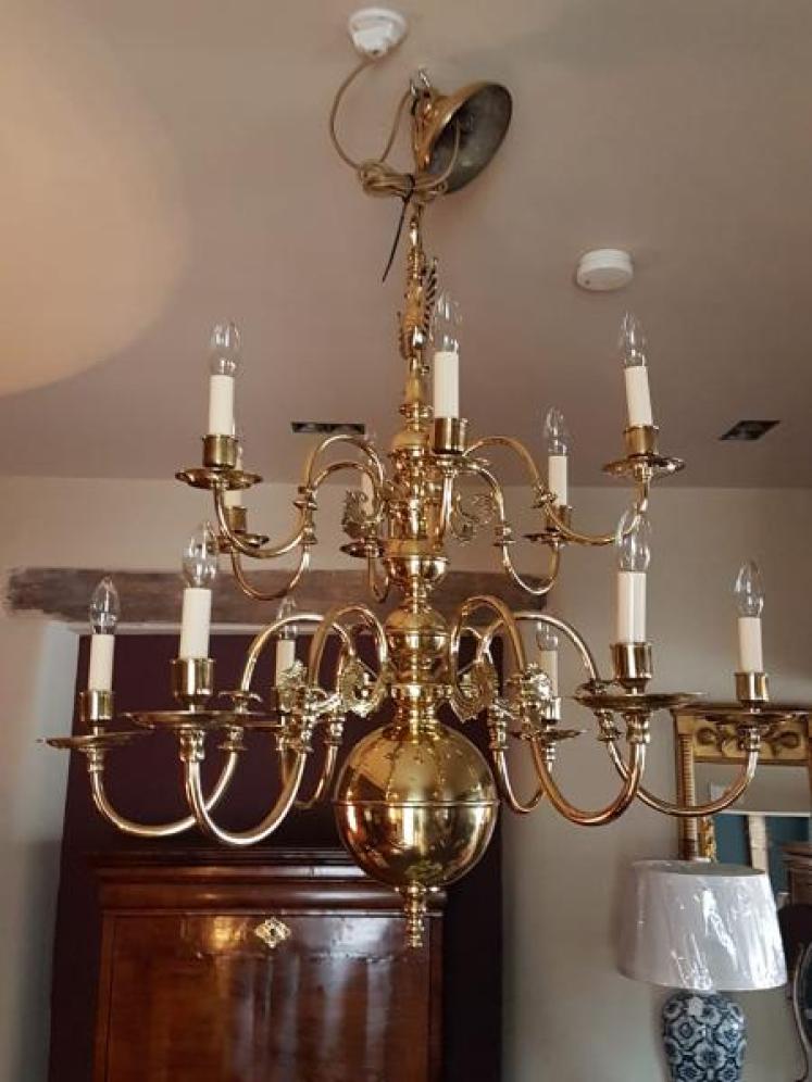 Impressive Late Victorian 12 Arm Two Tier Chandelier - Image 4