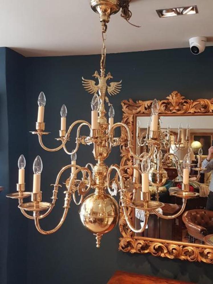Impressive Late Victorian 12 Arm Two Tier Chandelier - Image 5