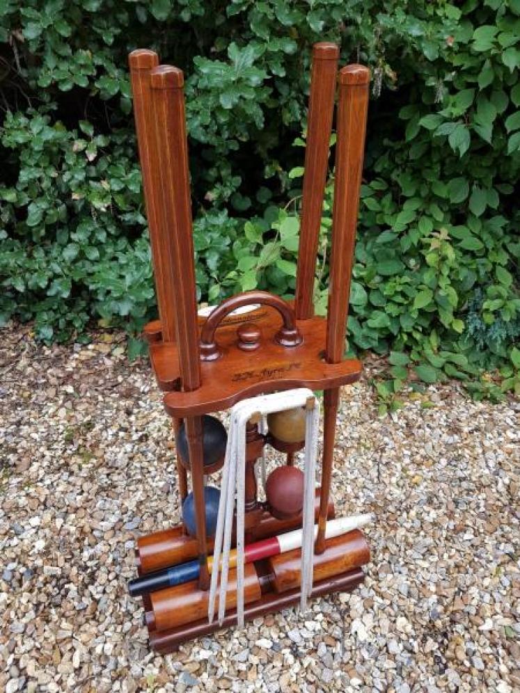 Rare Antique Ayres Of London Lawn Croquet Set - Image 1