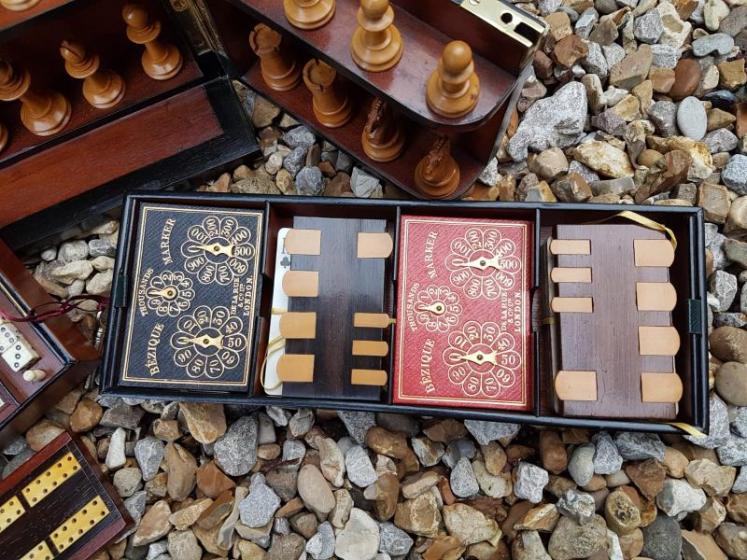 Superb Antique Victorian Oak Cased Games Compendium - Image 5