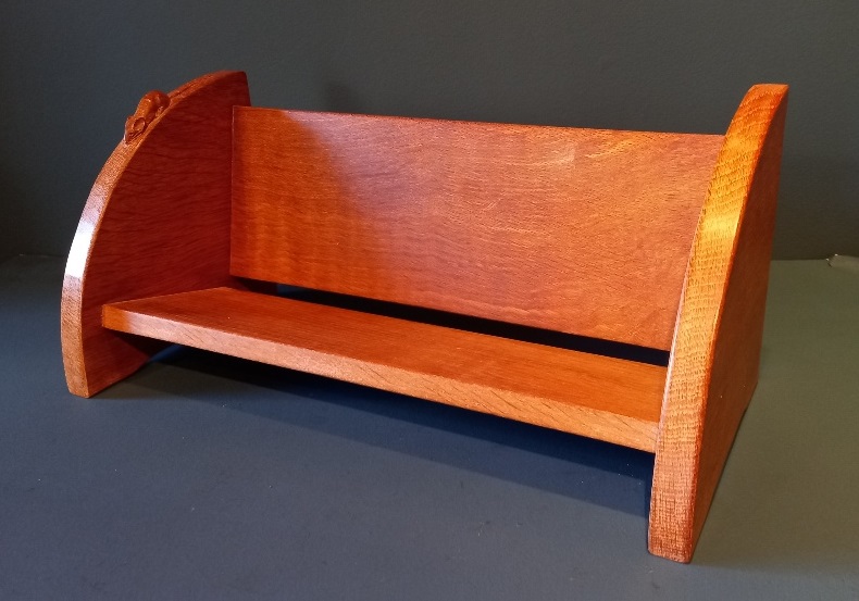 Pair of Mouseman Adzed Oak Book Racks Sturmans Antiques