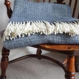 Tweedmill Illusion Blue Slate Pure Wool Throw Blanket