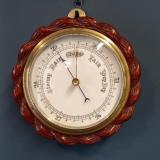 Antique Victorian Oak & Porcelain Dial Ship's Barometer