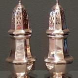 Antique Pair of Late Victorian Solid Silver Peppers by John Round and Sons of Sheffield