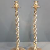 Antique Pair of Large Victorian Brass Candlesticks