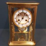 Antique Victorian Four Glass Clock with Visible Escapement at Sturmans Antiques clocks for sale