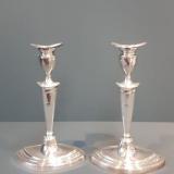 Antique George III Style Silver Candlesticks by Barkers of Birmingham