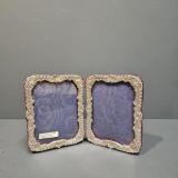 Antique Victorian Double Silver Photo Frame by Edward Mander and Sons of Birmingham