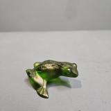 Lalique Green Leaping Frog at Sturmans Antiques Lalique for sale