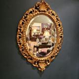 Antique Victorian Timber Gilt Oval Mirror at Sturmans Antiques Mirror for sale