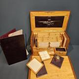 Antique Victorian Figured Walnut Stationary Box