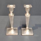 Antique Pair of George V Period Walker & Hall Silver Candlesticks by Walker & Hall of Sheffield