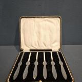 Antique Set of Six George V Silver Crab Picks by William Suckling of Birmingham