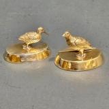 Antique Edwardian Silver Gilt Menu Holders by William Hurcomb of London