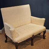 Antique Upholstery Chairs Small George III Style 2 Seater Sofa Walnut