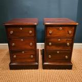 Antique Pair of Victorian Mahogany Bedside Chests