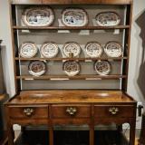 Antique George III Oak Open Pot Board Dresser and Rack