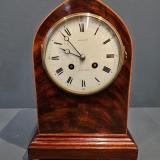 Antique Edwardian Mahogany Gong Chiming Mantel Clock