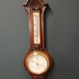 Antique Small Victorian Negretti & Zambra Banjo Barometer