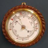Victorian Oak Rope Twist Ship's Barometer