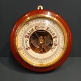 Antique Edwardian Mahogany Skeletonised Aneroid Barometer at Sturmans Antiques barometer for sale