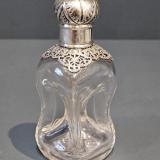 Antique Victorian Silver Topped Glug Scent Bottle by Alexander Clark