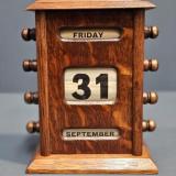 Antique Edwardian Oak Perpetual Desk Calendar