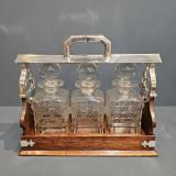 Antique Victorian Briefcase Opening Tantalus by Hobbs of London