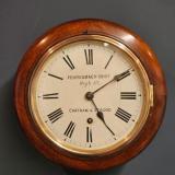 Antique Victorian 8" English Mahogany Dial Clock by Fehrenbach Brothers of Chatham and Strood